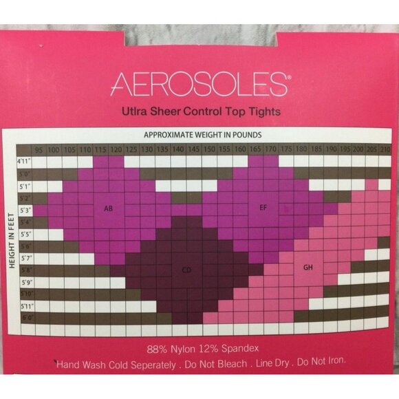 Aerosoles Ultra Sheer Control Top Tights XS Black Style #L14211AEXS - Picture 4 of 4